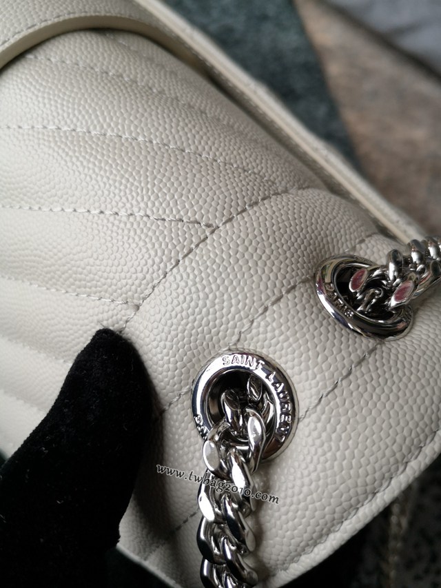 YSL专柜款女包 聖羅蘭經典款原廠皮ENVELOPE中號粒面壓花絎縫真皮信封包 YSL肩背斜挎包 487206  jjh1045